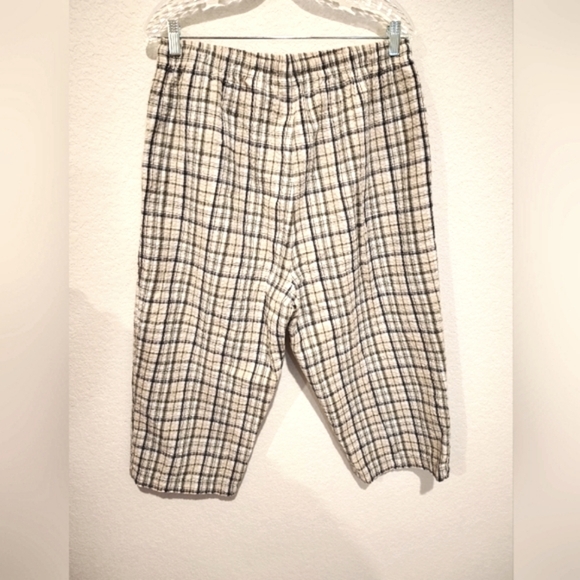 Erika Woman Plaid Drawstring Capris 100% Cotton - Picture 2 of 3